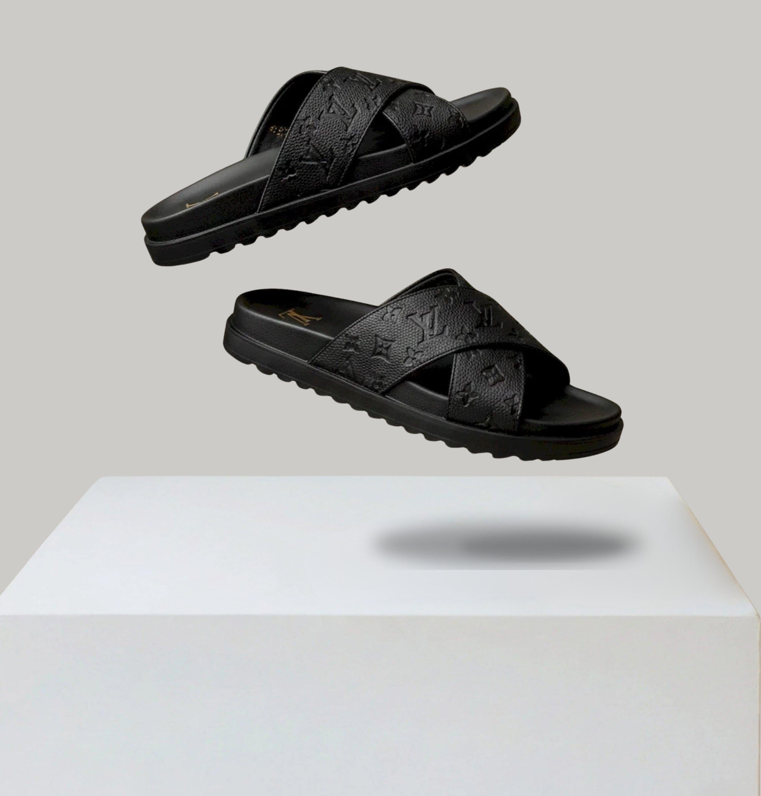 Louis Vuitton Men S Cross Sandals Black