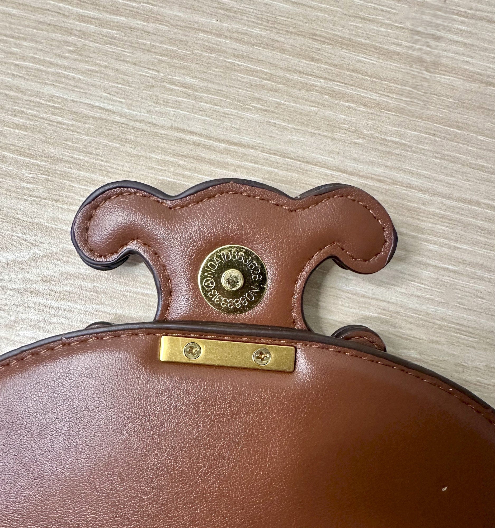 Celine Coffee Brown Besace Shoulder Bag With Calfskin Leather