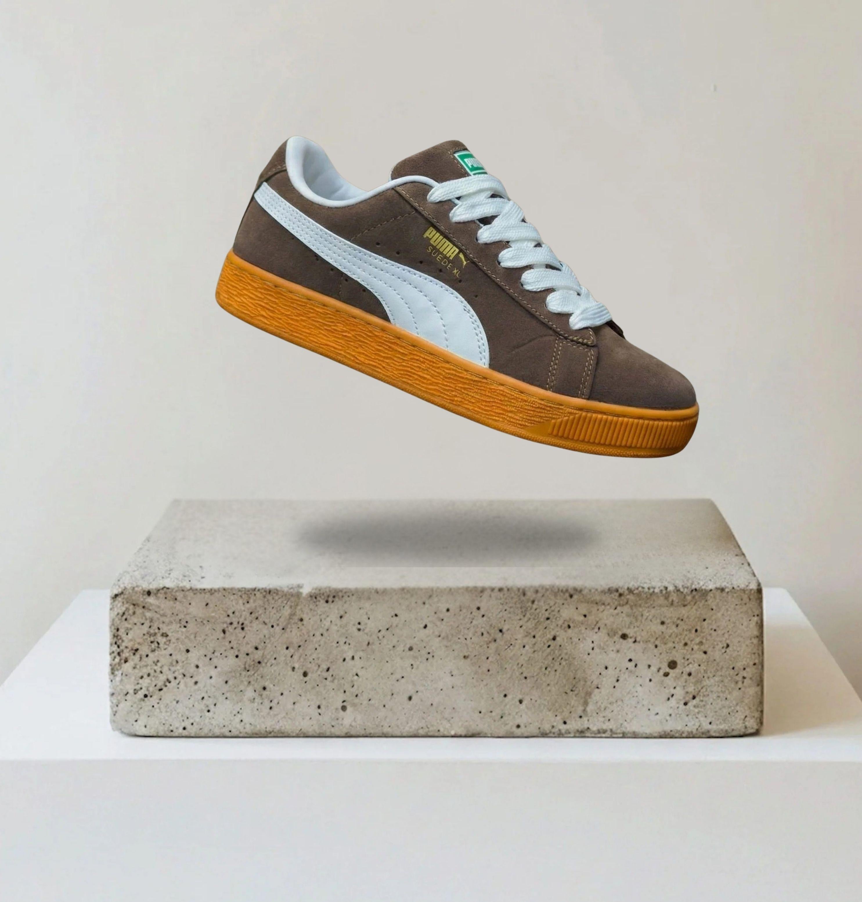 Puma Suede Xl Brown White Chunky Orange