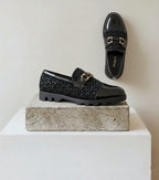 fernando melo loafers with a buckle accent & studded detailing