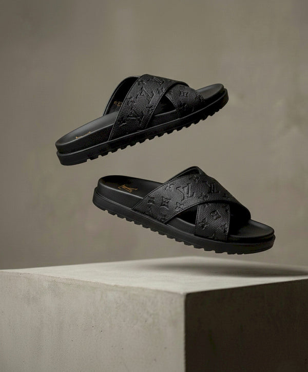 Louis Vuitton Men S Cross Sandals Black