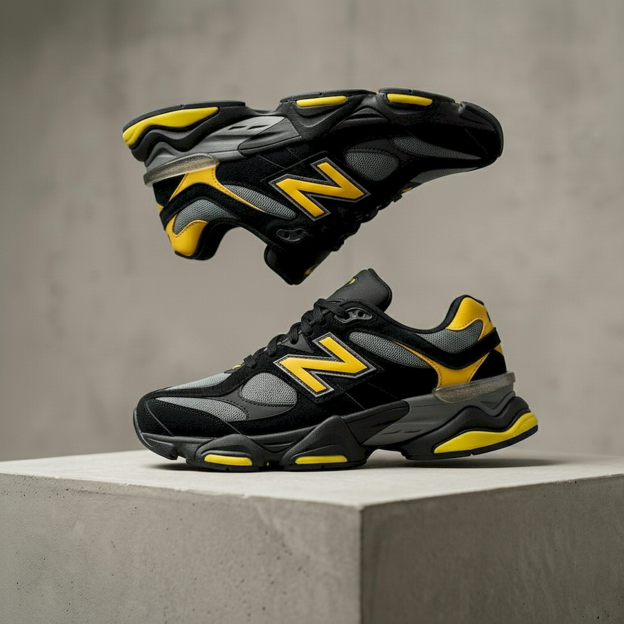 Newbalance 9060 Black Yellow 2 Piece