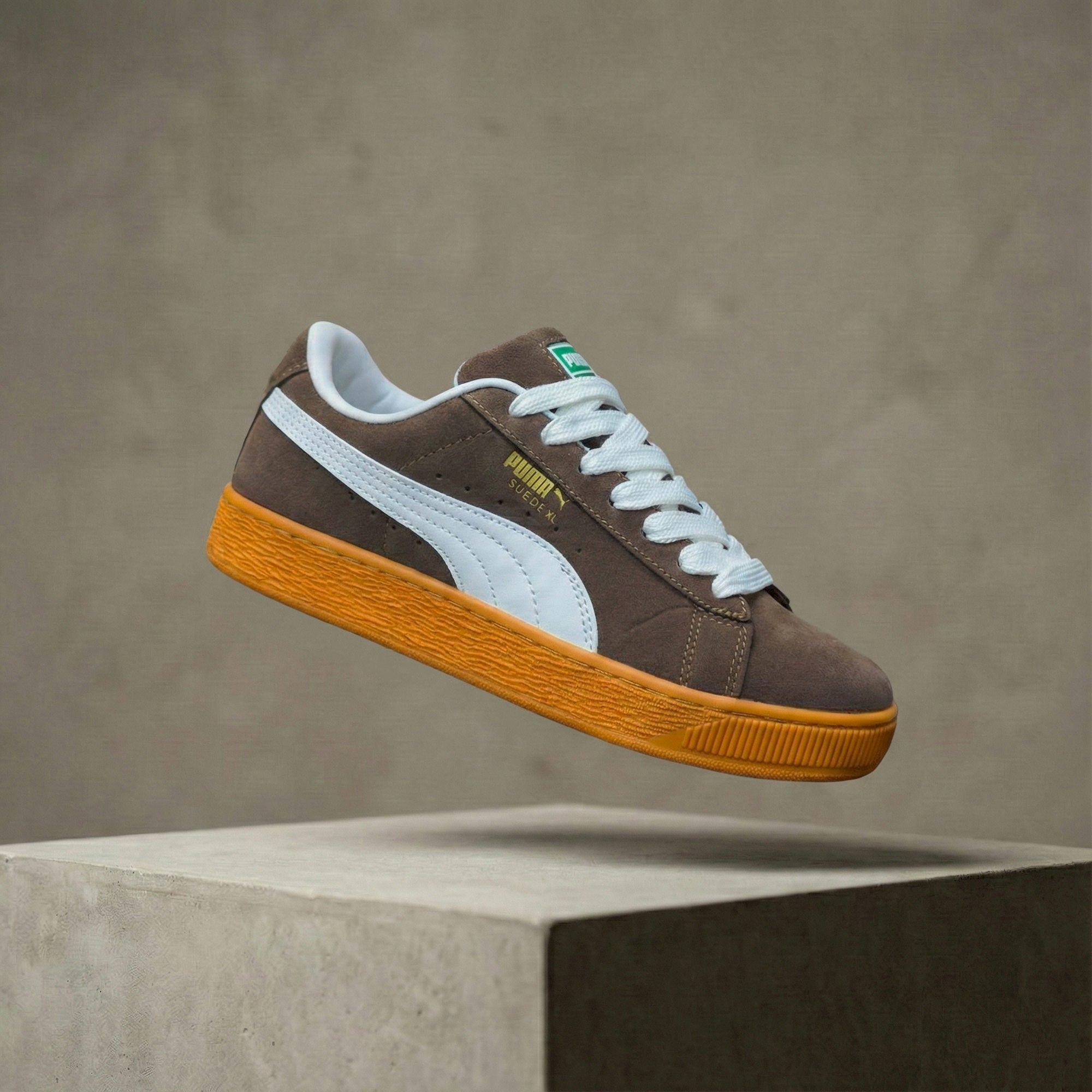Puma Suede Xl Brown White Chunky Orange